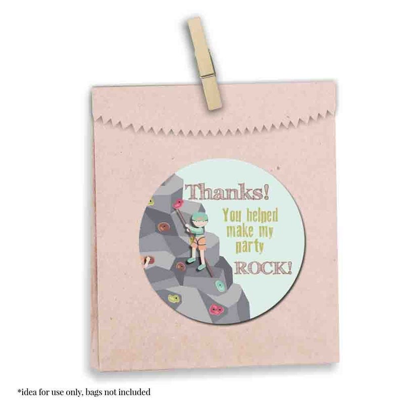 Amanda Creation Rock Climbing Birthday Party Thank You Sticker Labels, 40 2" Party Circle Stickers by AmandaCreation, Great for Party Favors, Envelope Seals & Goodie Bags - Image 5